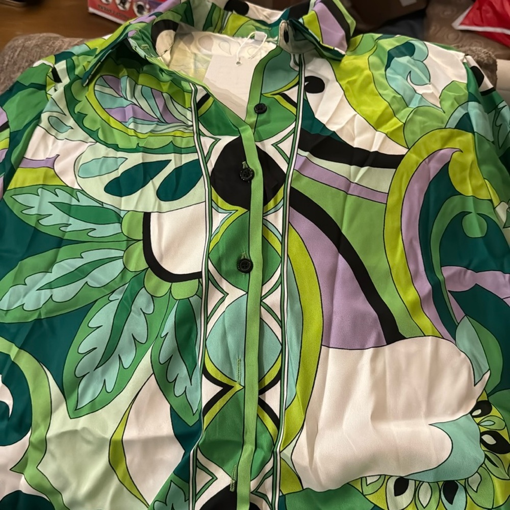 Printed green‎ long sleeve